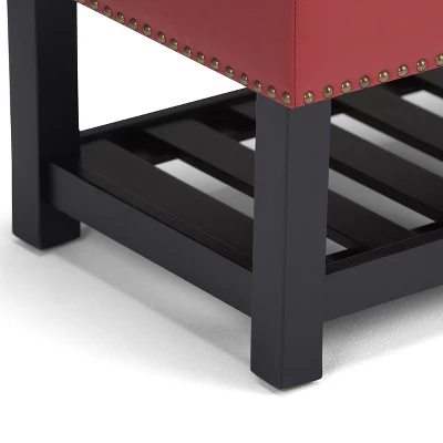 Riley Storage Ottoman Bench Faux Leather - WyndenHall - Image 6