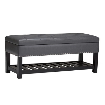 Riley Storage Ottoman Bench Faux Leather - WyndenHall - Image 8