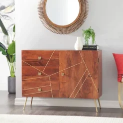 Modern Metal Buffet Brown - Olivia & May