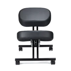 Jomeed Modern Height Adjustable Ergonomic Support Rolling Home Office Kneeling Desk Chair With 3 Inch Padded Angled Seat, Black