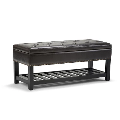 Riley Storage Ottoman Bench Faux Leather - WyndenHall - Image 10