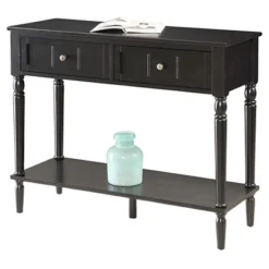 French Country 2 Drawer Hall Table With Shelf - Breighton Home