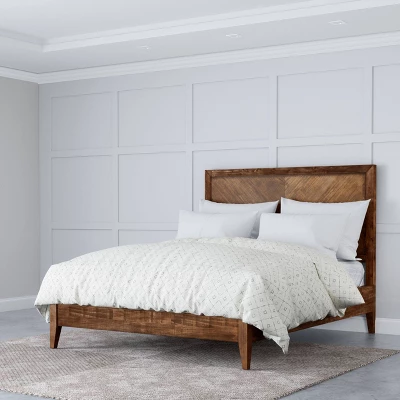 5pc King Aurora Mid Century Bedroom Set Brown - Abbyson Living - Image 2