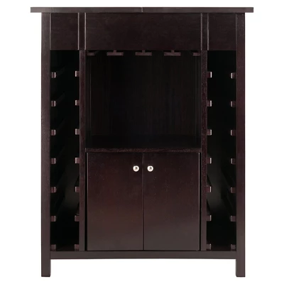 Yukon Wine Cabinet Wood/Espresso - Winsome