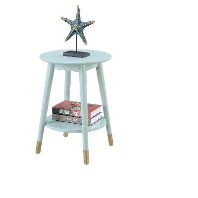 Wilson Mid-Century Modern Round End Table With Bottom Shelf - Breighton Home - Image 2