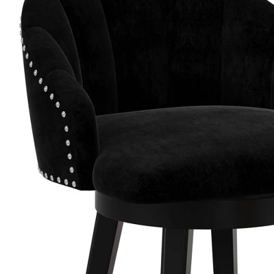 Dulcie Wood And Upholstered Swivel Counter Height Barstool Black - Hillsdale Furniture - Image 6
