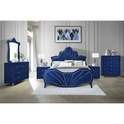 King Dante Bed Blue Velvet - Acme Furniture - Image 2