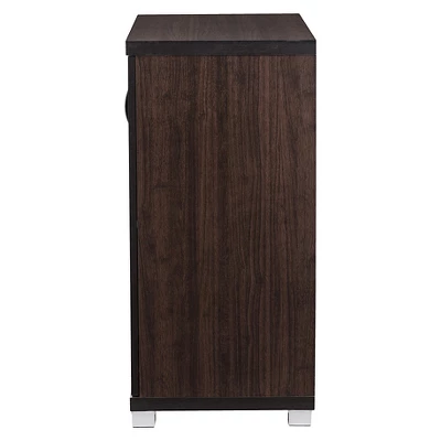 Zentra Modern And Contemporary Sideboard Storage Cabinet With Glass Doors - Dark Brown - Baxton Studio - Image 2