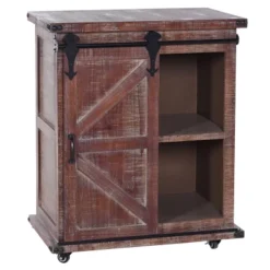 Graham Cart Cabinet Natural/Black - Stylecraft