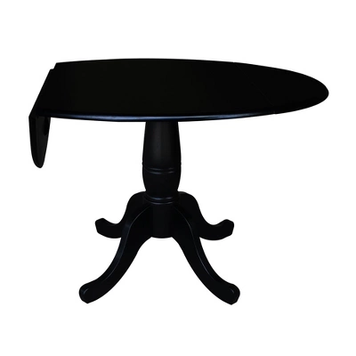 Davidson Round Dual Drop Leaf Pedestal Table Black - International Concepts - Image 2