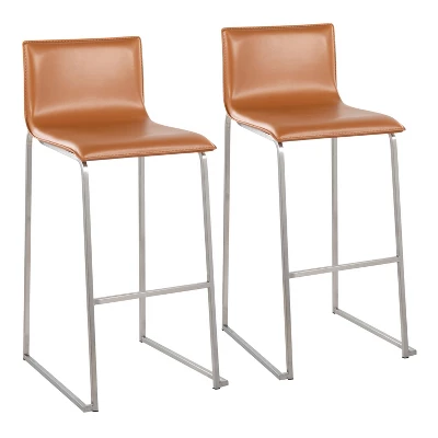 Set Of 2 Mara Upholstered Barstools Stainless Steel - Lumisource - Image 9