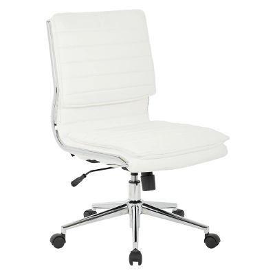Armless Mid Back Manager's Faux Leather Chair With Chrome Base - OSP Designs - Image 7