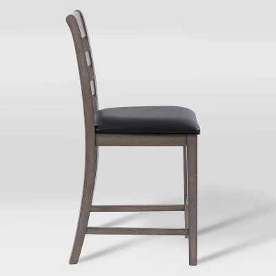 7pc New York Counter Height Wood Dining Set Washed Gray - CorLiving - Image 4