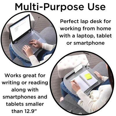 Sofia + Sam Lap Desk For Laptop And Writing With USB Light - Blue Sunbursts - Image 2