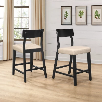 5pc Knolle Park Wood Counter Height Dining Set Black With Oak Wire Brush Finished Top - Hillsdale Furniture - Image 7
