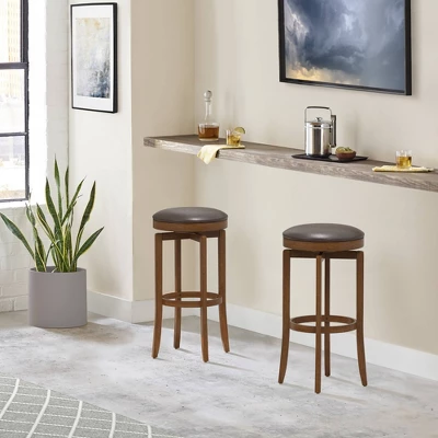 31" Brendan Backless Hardwood Counter Height Barstool Brown/Cherry - Hillsdale Furniture - Image 7