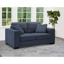 Amelia Fabric Loveseat Blue - Abbyson Living