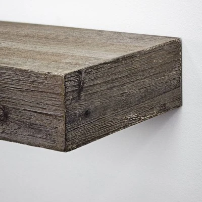 8" X 36" Large Rustic Wood Floating Wall Shelf Gray - American Art Decor - Image 3