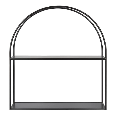 24" X 26" Monroe Metal Arch Shelf Black - Kate & Laurel All Things Decor