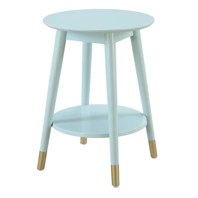 Wilson Mid-Century Modern Round End Table With Bottom Shelf - Breighton Home - Image 10
