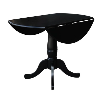 Davidson Round Dual Drop Leaf Pedestal Table Black - International Concepts - Image 5