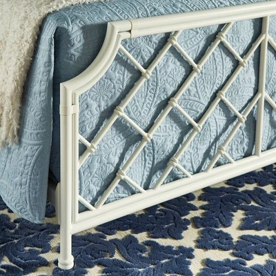 Queen Brinley Geometric Mosaic Metal Bed White - Inspire Q - Image 3