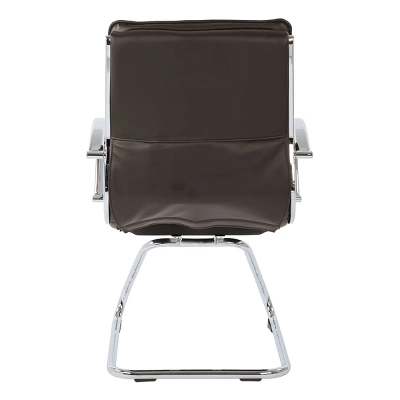 Armless Mid Back Manager's Faux Leather Chair With Chrome Base - OSP Designs - Image 5