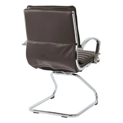 Armless Mid Back Manager's Faux Leather Chair With Chrome Base - OSP Designs - Image 4
