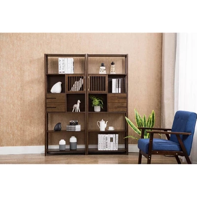 Selma Bamboo Bookcase Left Facing Spindle Cabinet - Boraam - Image 4