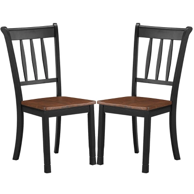 Costway Set Of 2 Wood Dining Chair High Back Kitchen Whitesburg Side Chair BlackWhite - Image 8
