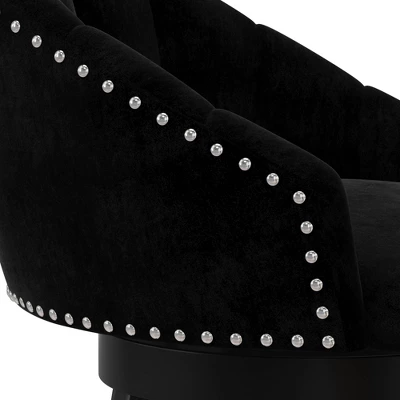 Dulcie Wood And Upholstered Swivel Counter Height Barstool Black - Hillsdale Furniture - Image 9