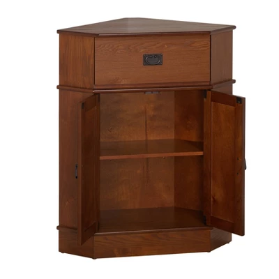 Mission 2 Door 1 Drawer Corner Storage Cabinet Oak - Buylateral - Image 4