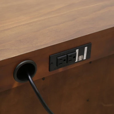 5pc King Aurora Mid Century Bedroom Set Brown - Abbyson Living - Image 5