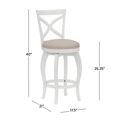 25" Ellendale Wood Counter Height Barstool White - Hillsdale Furniture - Image 4