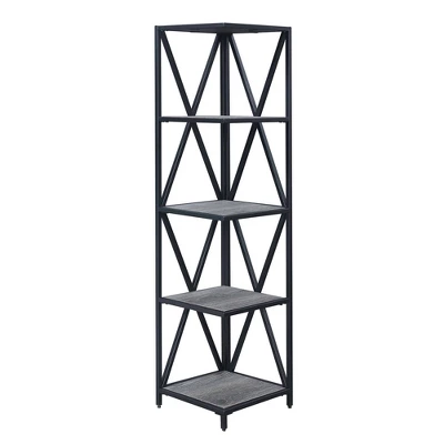 Tucson Metal 5 Tier Corner Bookcase - Johar Furniture - Image 4