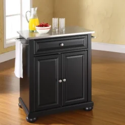 Alexandria Stainless Steel Top Portable Kitchen Island/Cart - Crosley