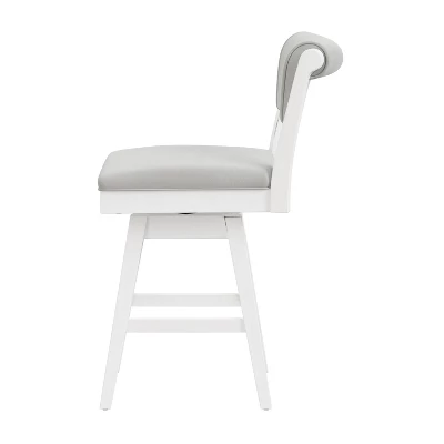 Clarion Wood And Upholstered Counter Height Swivel Stool Sea White - Hillsdale Furniture - Image 6