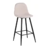 Set Of 2 Pebble Metal Polyester Barstools - Lumisource