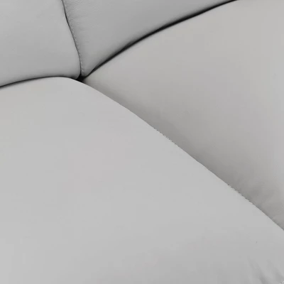 Zanna Genuine Leather Sofa Dove Gray - Armen Living - Image 6