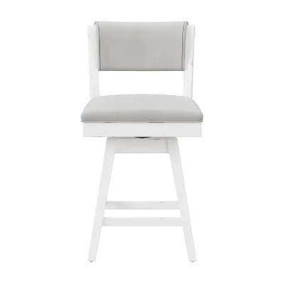 Clarion Wood And Upholstered Counter Height Swivel Stool Sea White - Hillsdale Furniture - Image 3