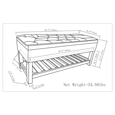 Riley Storage Ottoman Bench Faux Leather - WyndenHall - Image 5