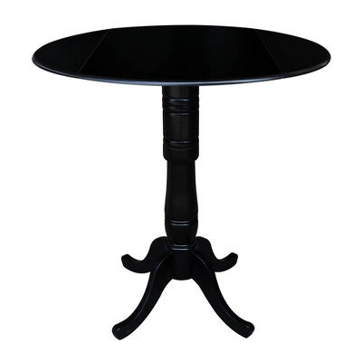 Davidson Round Dual Drop Leaf Pedestal Table Black - International Concepts - Image 12