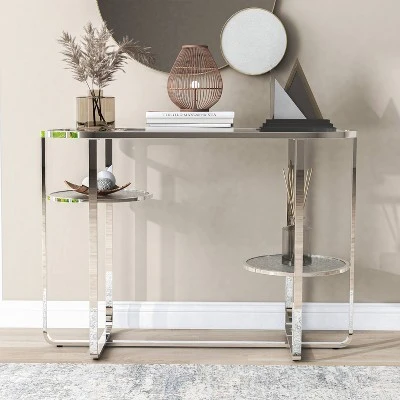 Calloun Glam 2 Shelf Sofa Table Chrome - HOMES: Inside + Out - Image 2