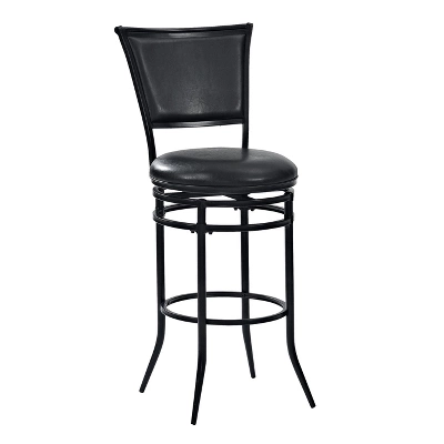 Rachel Swivel Barstool Black With Cushion - Crosley - Image 5