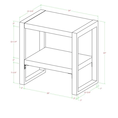 24" Loop Leg Urban Industrial Side Table Charcoal - Saracina Home - Image 5