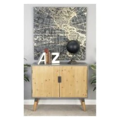 Wood 2 Cabinet Buffet Brown/Gray - Olivia & May