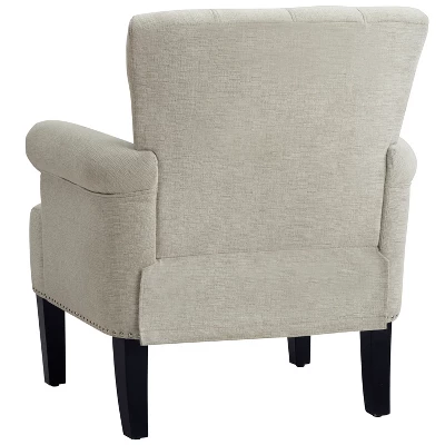 Accent Rivet Tufted Polyester Armchair-ModernLuxe - Image 5