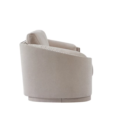 Stylish Sofa With Semilunar Arm, Rivet Detailing, And Solid Frame-ModernLuxe - Image 5