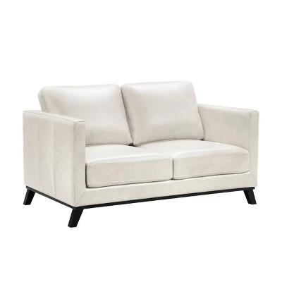 Woodstock Mid-Century Top Grain Leather Loveseat - Abbyson Living - Image 8