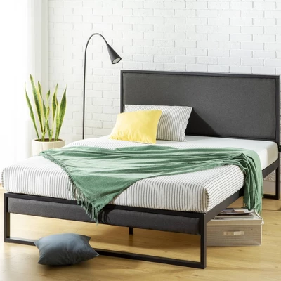 Christina Platform Bed Frame With Headboard Gray - Zinus